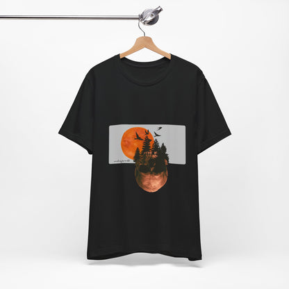 Mystical Skull Graphic Tee: Lunar Undergrowth Design