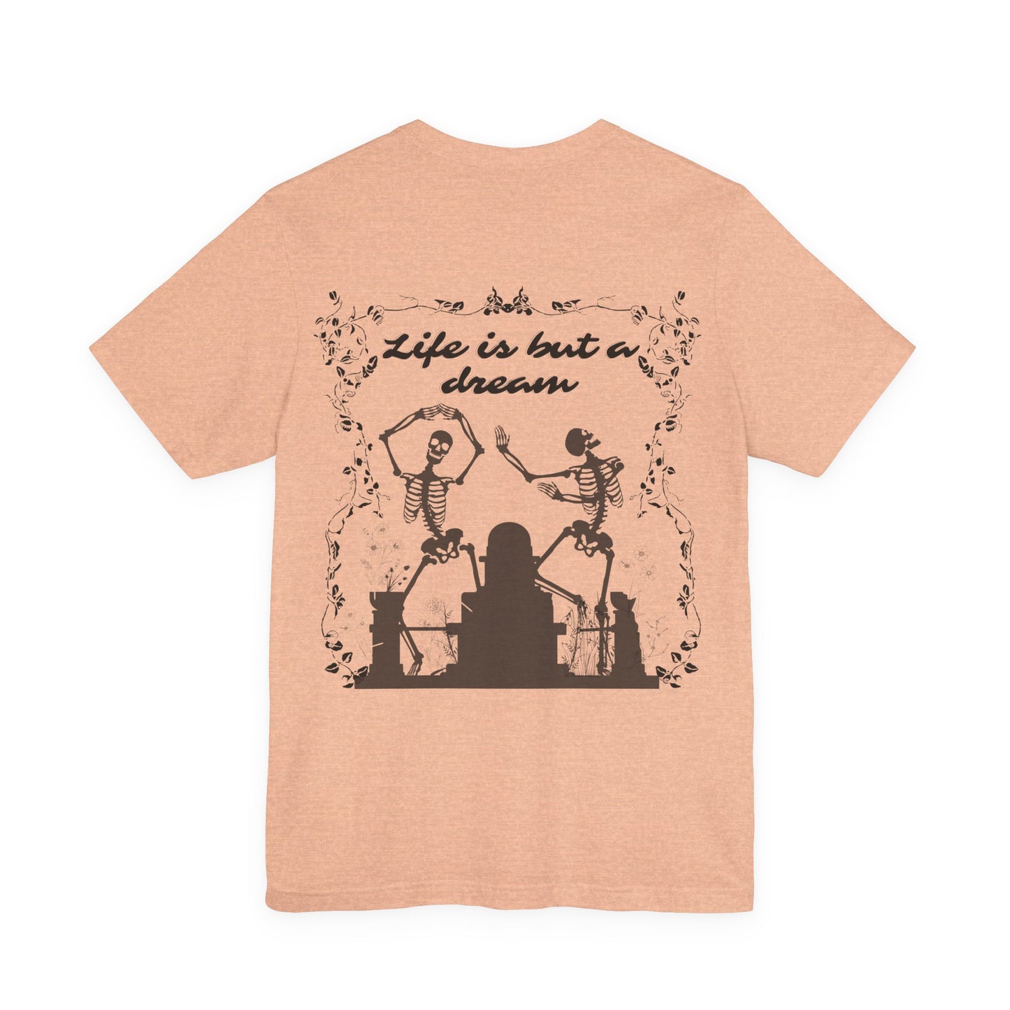 Floral Skull Dancing Skeleton Tee: Gothic Halloween Shirt