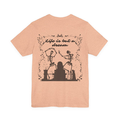 Floral Skull Dancing Skeleton Tee: Gothic Halloween Shirt