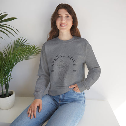 Floral Heart 'Spread Love' Pullover - Mental Health Awareness