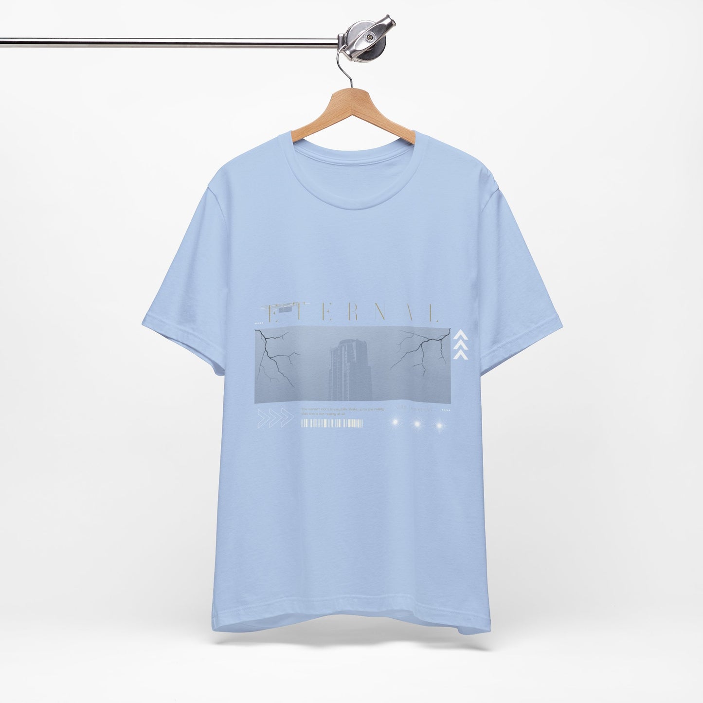 Eternal Skyscraper T-Shirt: Gothic Cityscape, Lightning Bolt Apparel