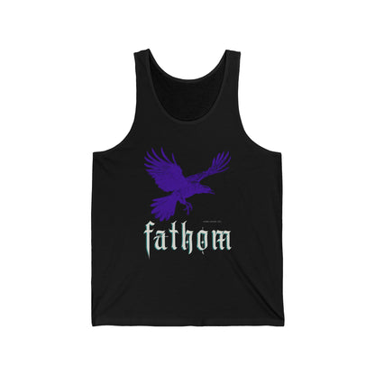 Gothic Raven Graphic Tank Top: Violet Fathom, Dark Academia