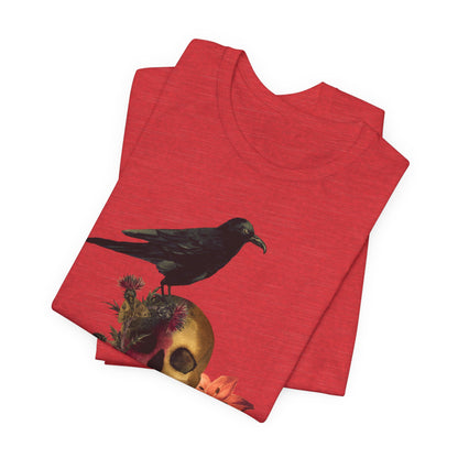 Raven Skull T-Shirt: Gothic Poem Apparel, Dark Illustration