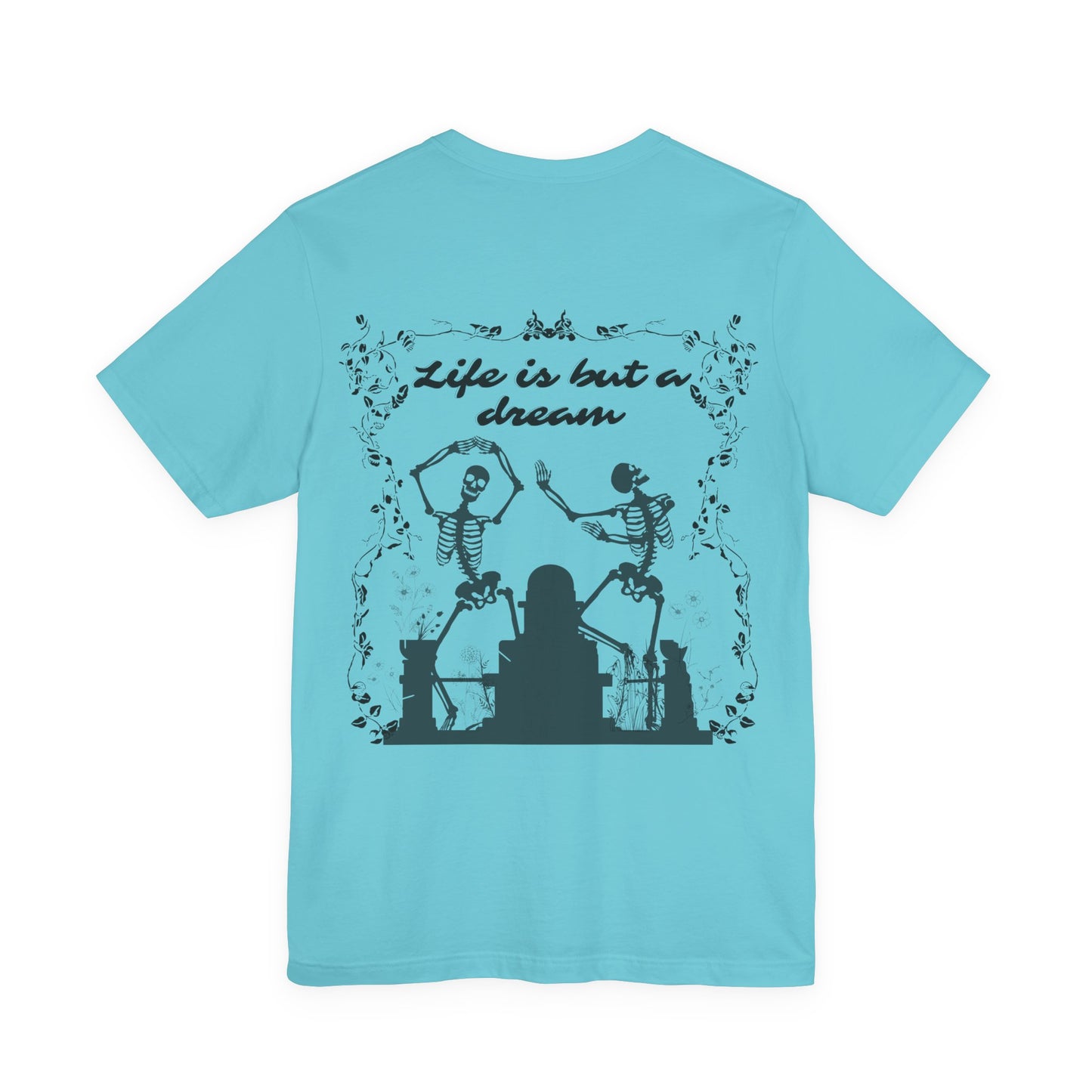 Floral Skull Dancing Skeleton Tee: Gothic Halloween Shirt