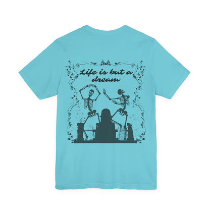 Floral Skull Dancing Skeleton Tee: Gothic Halloween Shirt