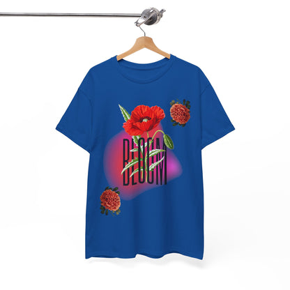 Floral Bloom Graphic Tee: Vibrant Botanical Rose Shirt