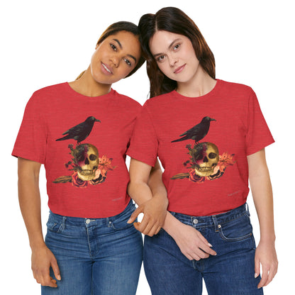 Raven Skull T-Shirt: Gothic Poem Apparel, Dark Illustration