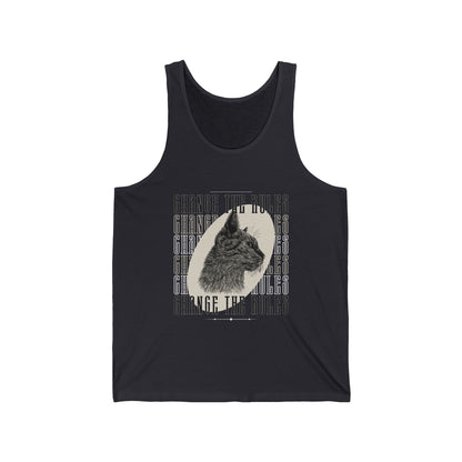 Occult Cat Graphic Tank Top: Goth Streetwear, Mental Health Attire