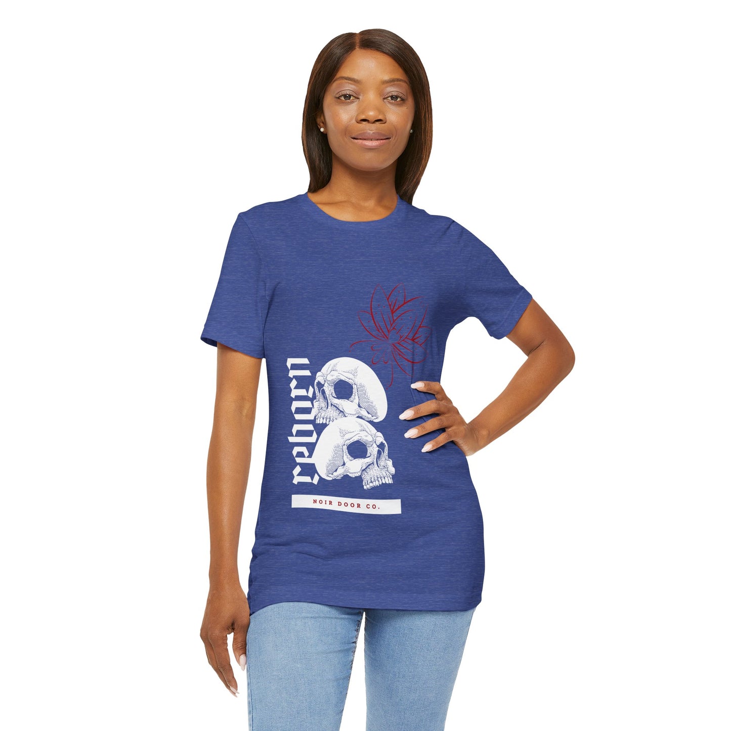 Reborn Skull Graphic Tee: Gothic Crown Design