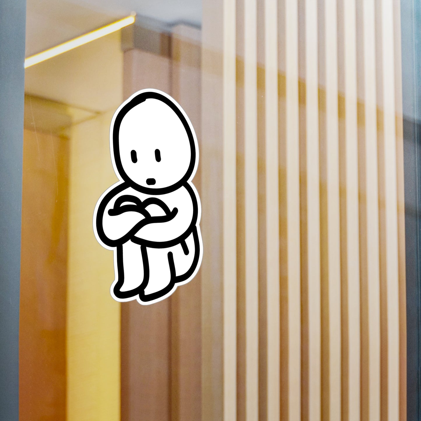 Cute Sad Vinyl Decals for Windows and Laptops, Motivational Sticker for Home Decor, Kid-Friendly Wall Art, Gift for Friends