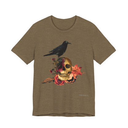 Raven Skull T-Shirt: Gothic Poem Apparel, Dark Illustration