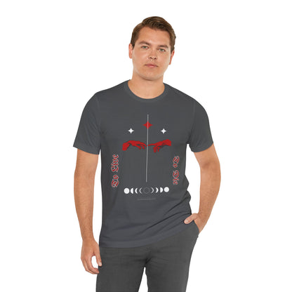 Gothic Moon Phases T-Shirt: Celestial Hands Graphic, USA Made