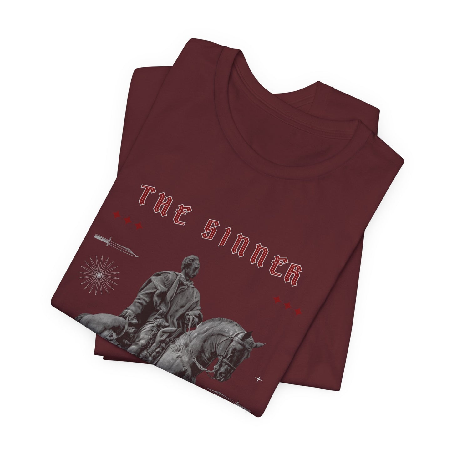 Sinner Tarot T-Shirt: Rebellious Knight, Dark Art Tee