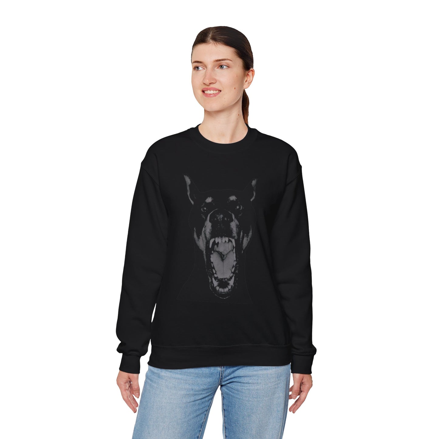 Edgy Doberman Sweatshirt: Alternative Streetwear, Mental Health Design