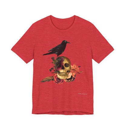 Raven Skull T-Shirt: Gothic Poem Apparel, Dark Illustration