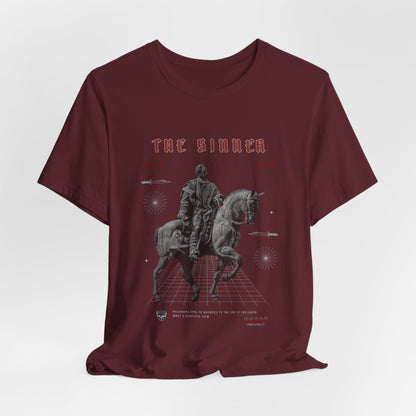 Sinner Tarot T-Shirt: Rebellious Knight, Dark Art Tee