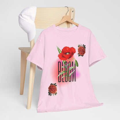 Floral Bloom Graphic Tee: Vibrant Botanical Rose Shirt