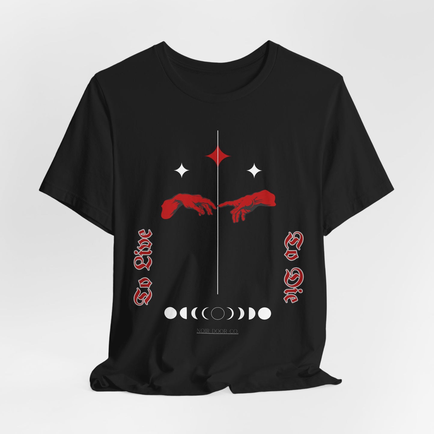 Gothic Moon Phases T-Shirt: Celestial Hands Graphic, USA Made