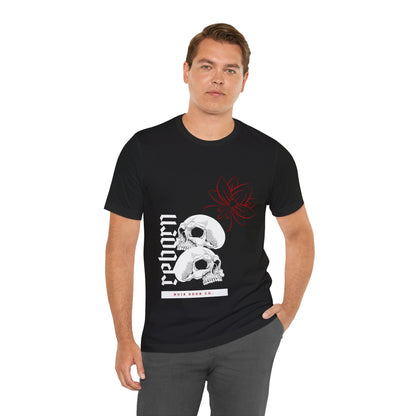 Reborn Skull Graphic Tee: Gothic Crown Design
