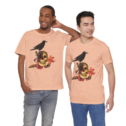 Raven Skull T-Shirt: Gothic Poem Apparel, Dark Illustration