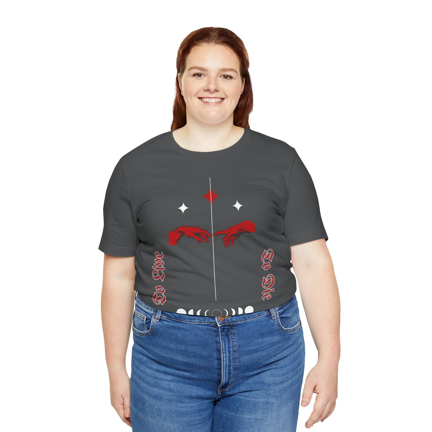 Gothic Moon Phases T-Shirt: Celestial Hands Graphic, USA Made