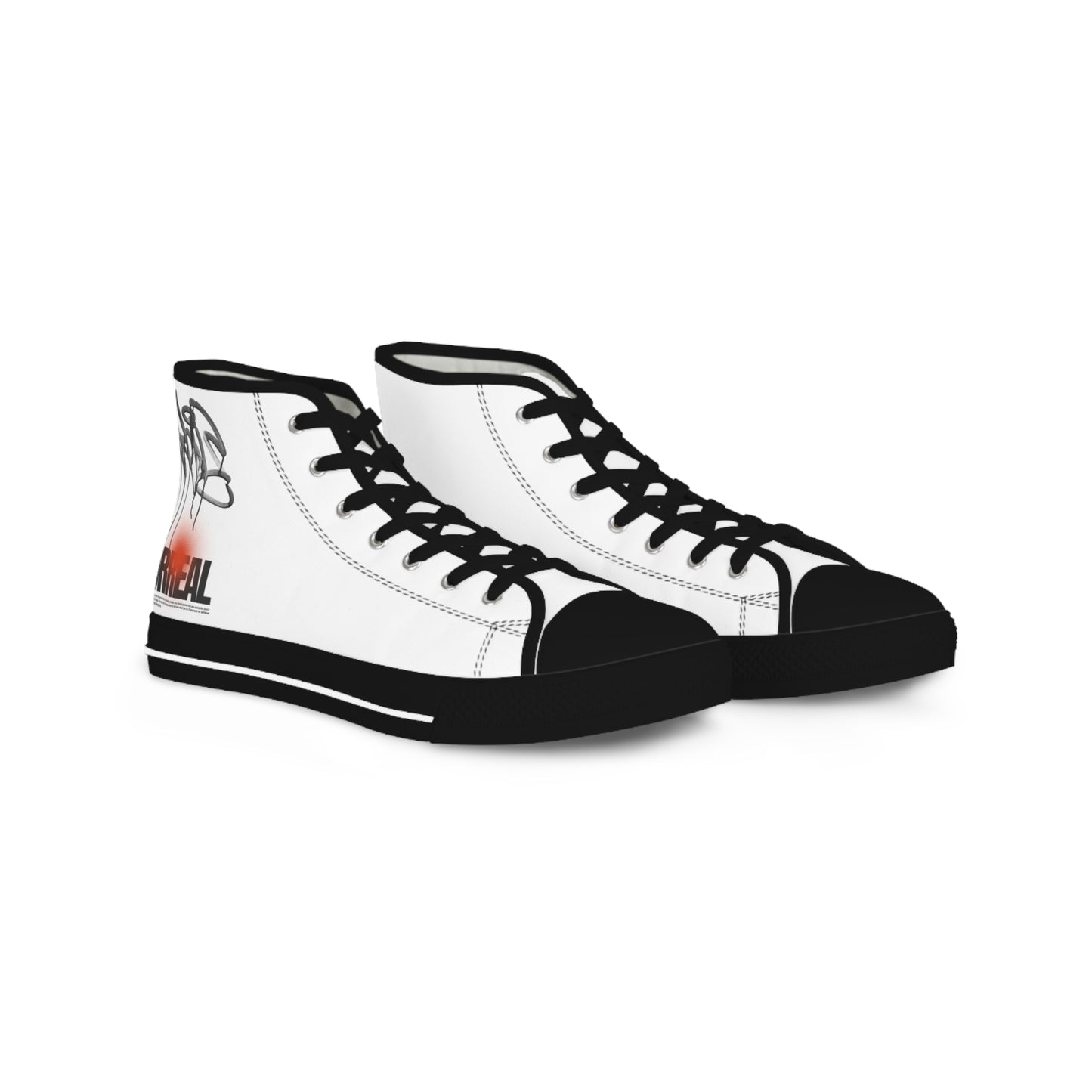 High-Top Sneakers: Surreal Graffiti Art, Memory Foam Soles