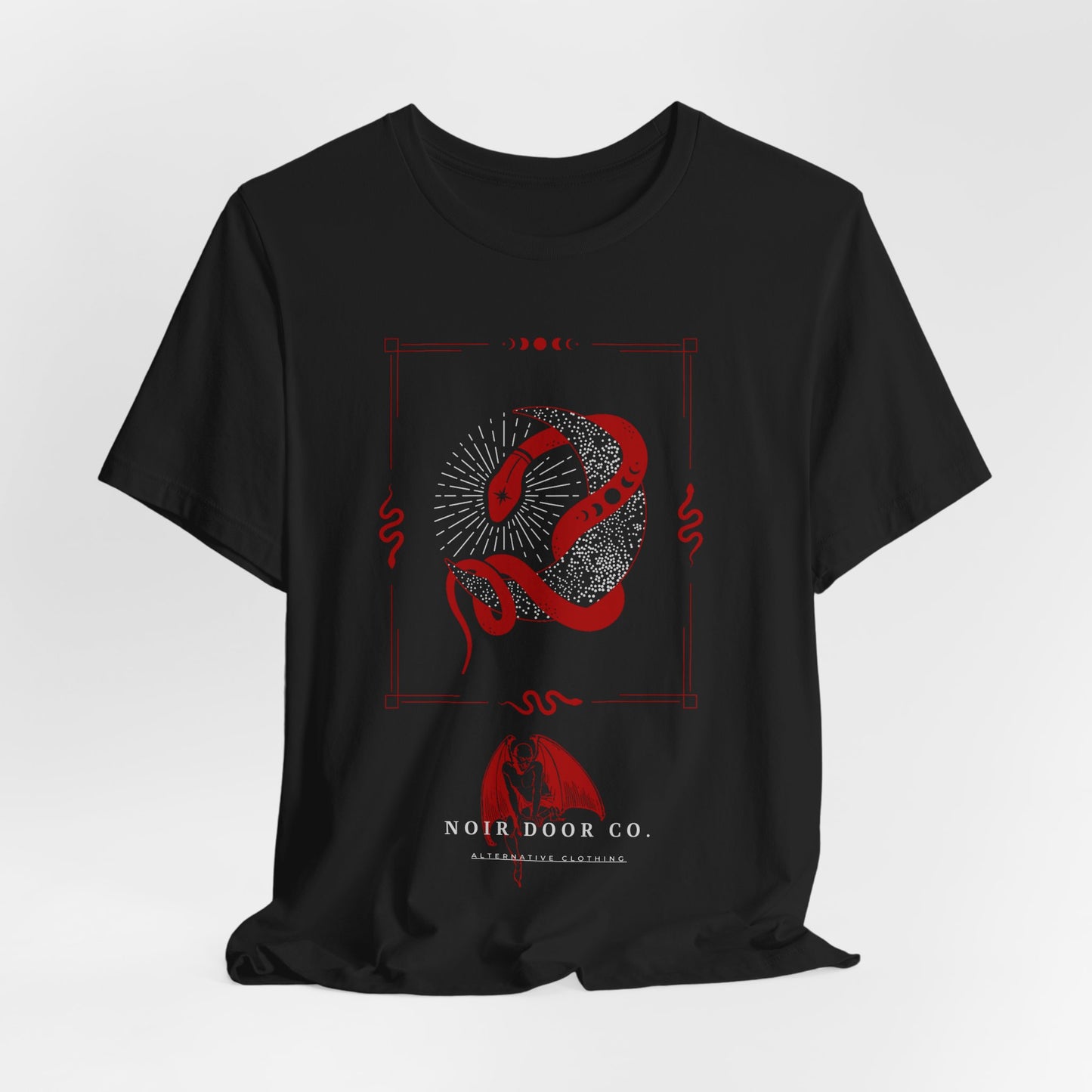 Mystical Snake Moon T-Shirt: Occult Graphic Tee, USA Made