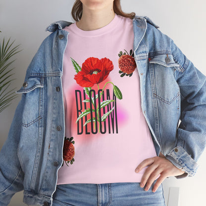 Floral Bloom Graphic Tee: Vibrant Botanical Rose Shirt