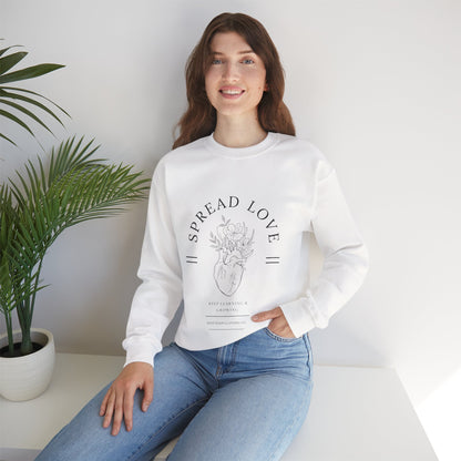 Floral Heart 'Spread Love' Pullover - Mental Health Awareness