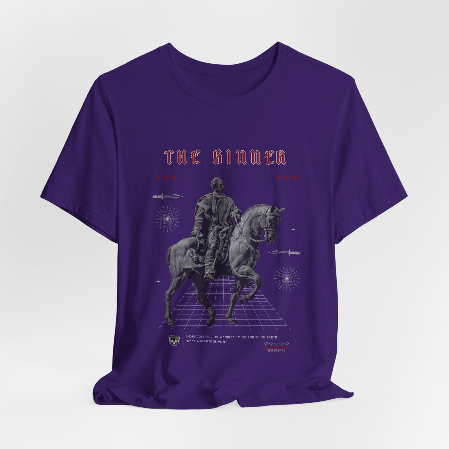 Sinner Tarot T-Shirt: Rebellious Knight, Dark Art Tee