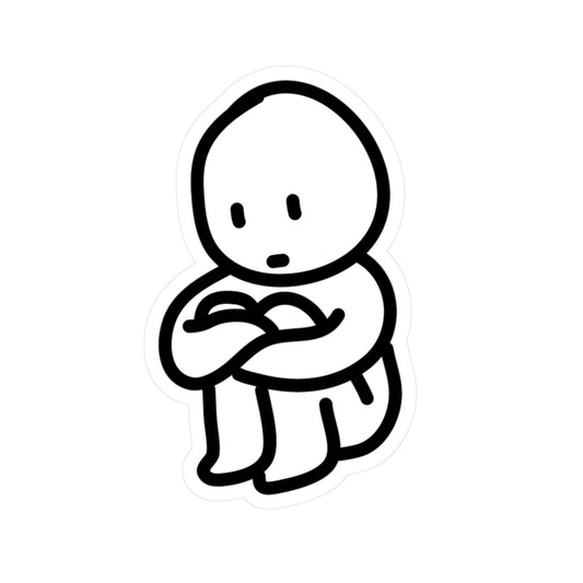 Cute Sad Vinyl Decals for Windows and Laptops, Motivational Sticker for Home Decor, Kid-Friendly Wall Art, Gift for Friends