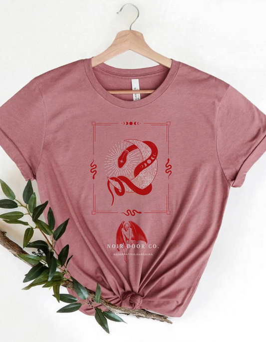 Mystical Snake Moon T-Shirt: Occult Graphic Tee, USA Made