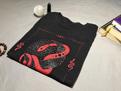 Mystical Snake Moon T-Shirt: Occult Graphic Tee, USA Made