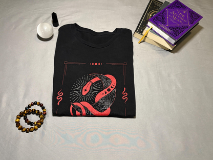 Mystical Snake Moon T-Shirt: Occult Graphic Tee, USA Made