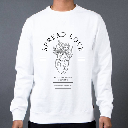 Floral Heart 'Spread Love' Pullover - Mental Health Awareness
