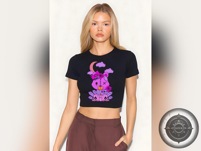 Whimsigoth Crop Tee: Pastel Goth Streetwear, Witchy Mystical Design
