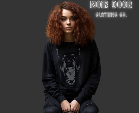 Edgy Doberman Sweatshirt: Alternative Streetwear, Mental Health Design