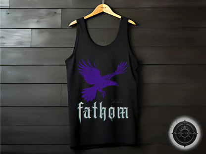 Gothic Raven Graphic Tank Top: Violet Fathom, Dark Academia