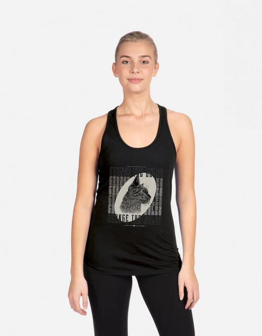 Occult Cat Graphic Tank Top: Goth Streetwear, Mental Health Attire