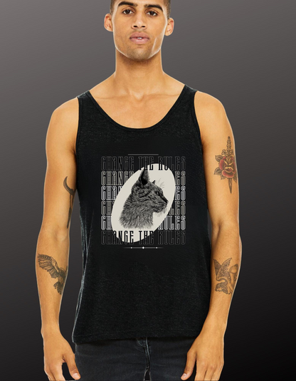 Occult Cat Graphic Tank Top: Goth Streetwear, Mental Health Attire