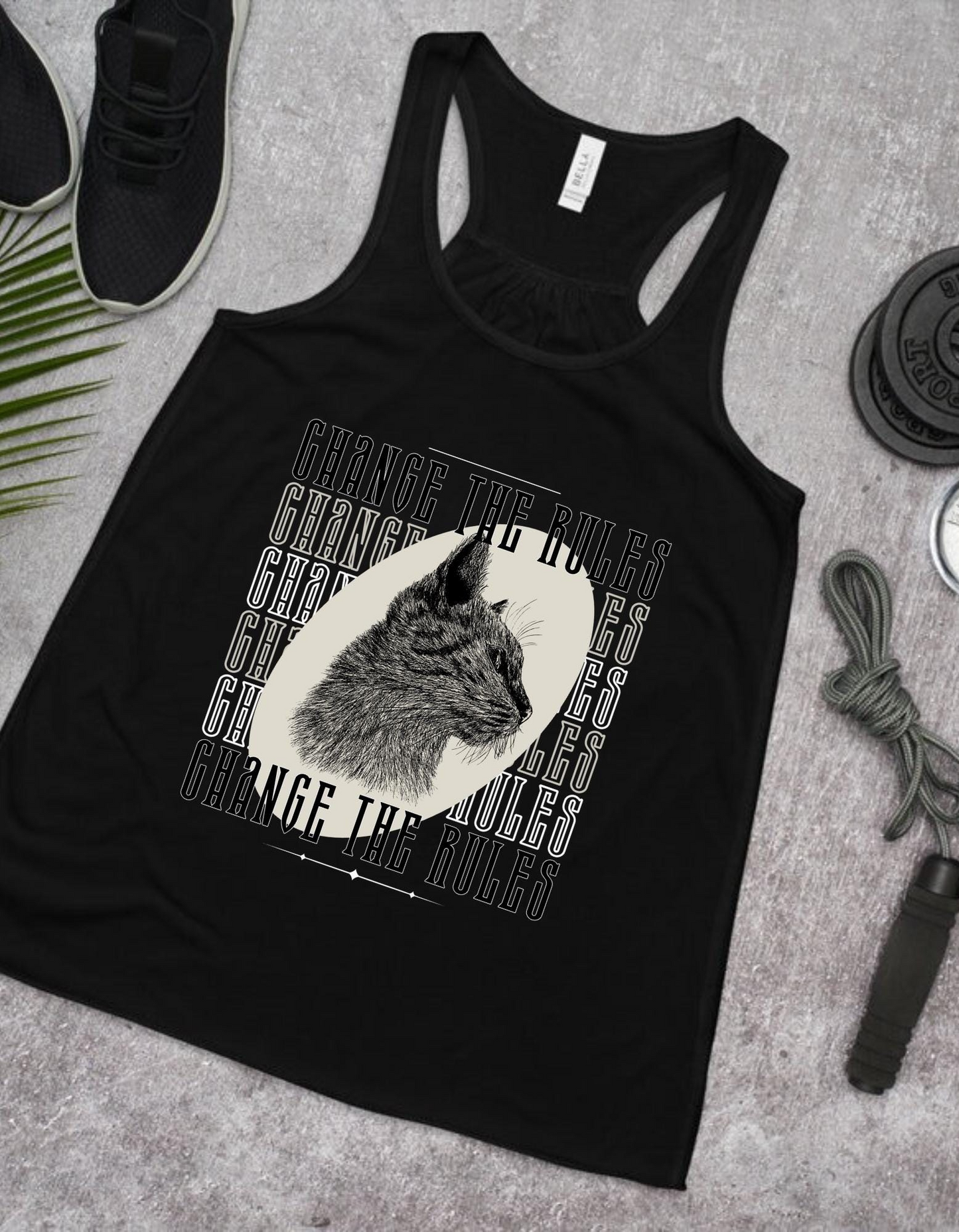 Occult Cat Graphic Tank Top: Goth Streetwear, Mental Health Attire