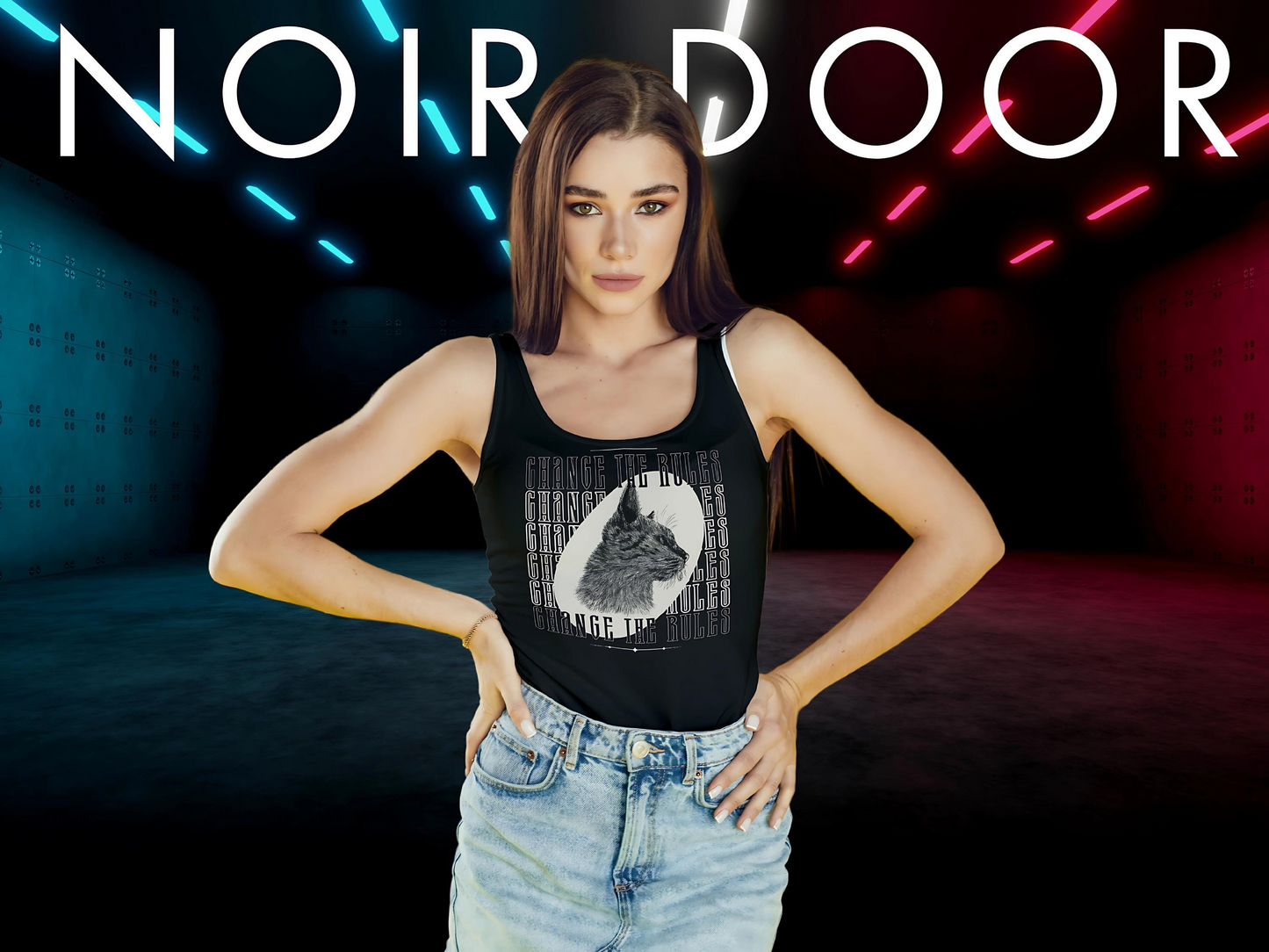 Occult Cat Graphic Tank Top: Goth Streetwear, Mental Health Attire