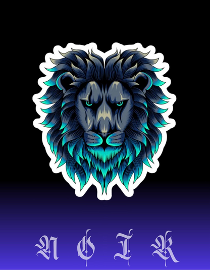 Majestic Lion Vinyl Sticker: Fierce Animal Art, Laptop Decal