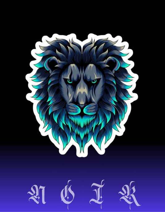 Majestic Lion Vinyl Sticker: Fierce Animal Art, Laptop Decal
