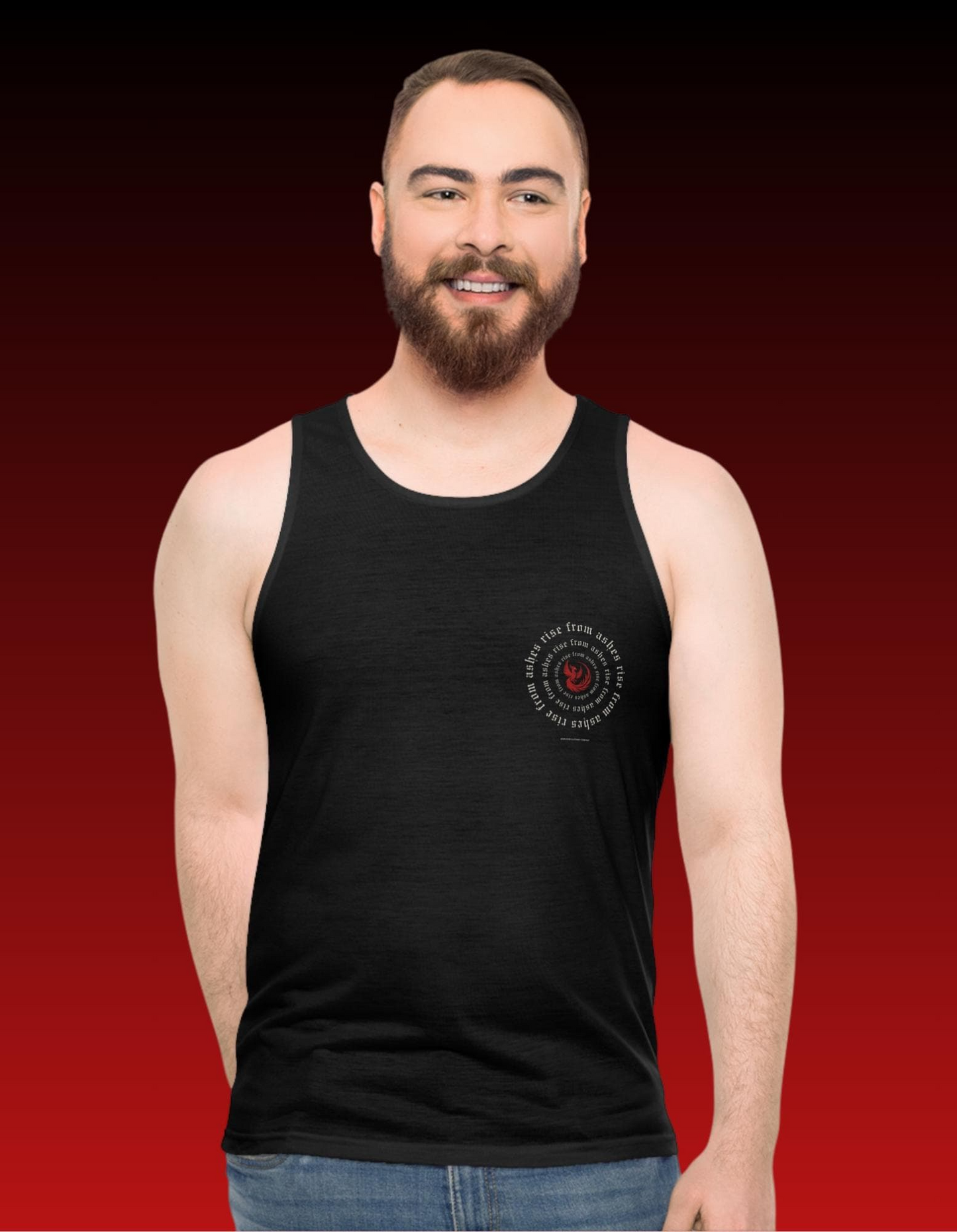 Phoenix Tank Top: Rise From Ashes, Motivational Gym Apparel