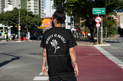 Hopeless Romantic T-Shirt: Red Rose Skeleton, Gothic Grunge Tee
