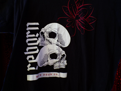 Reborn Skull Graphic Tee: Gothic Crown Design