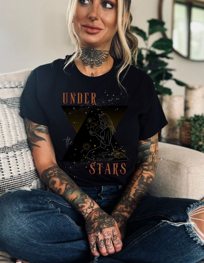 Cosmic Goddess T-Shirt: Celestial Witch, Astrology Lover, Boho Fashion