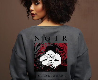 Surrealism Hoodie: Anxiety Girl Graphic, Gothic Oversized Sweatshirt