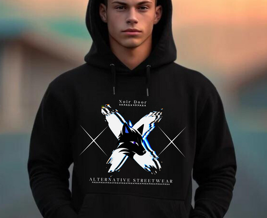 Wolf X Graphic Pullover: Edgy Gothic Streetwear